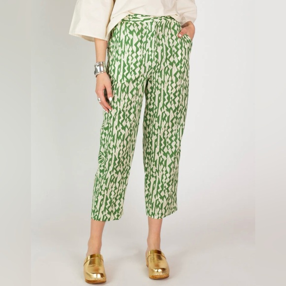 Chloé Stora 100% cotton Rony Pantsize 36Verbena green &...